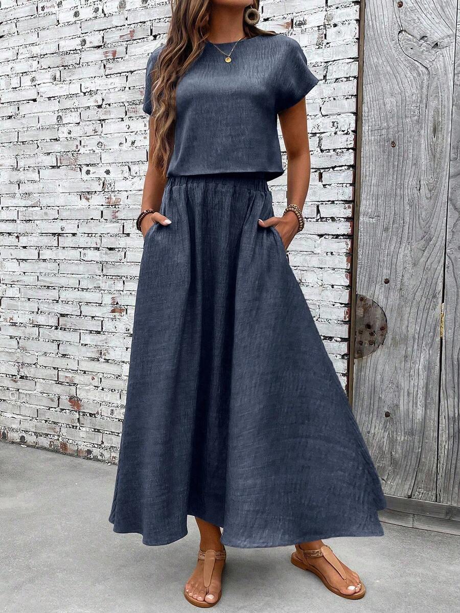 Conjunto Serena Top Curto e Saia Mini