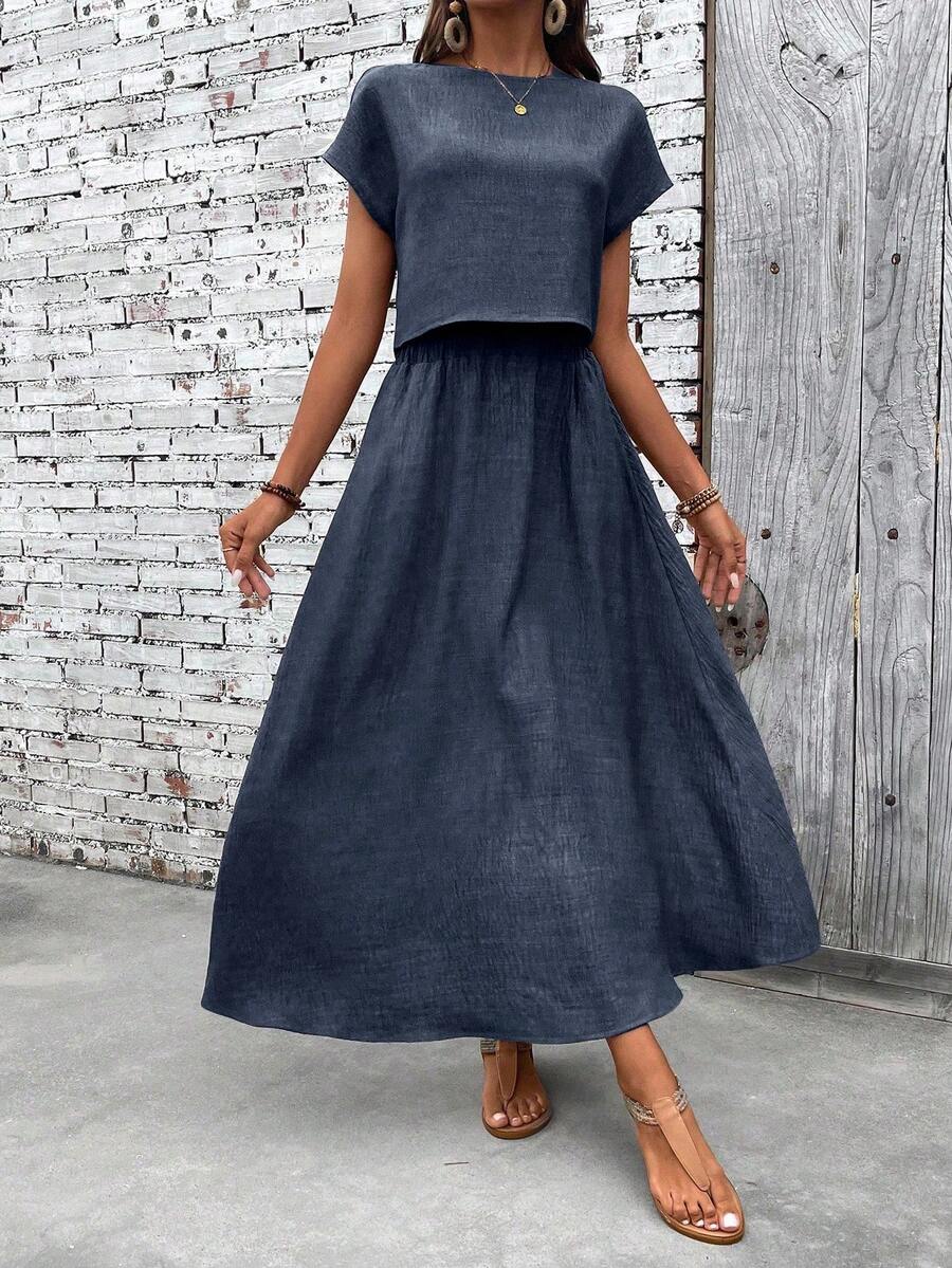 Conjunto Serena Top Curto e Saia Mini