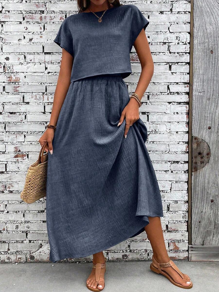 Conjunto Serena Top Curto e Saia Mini