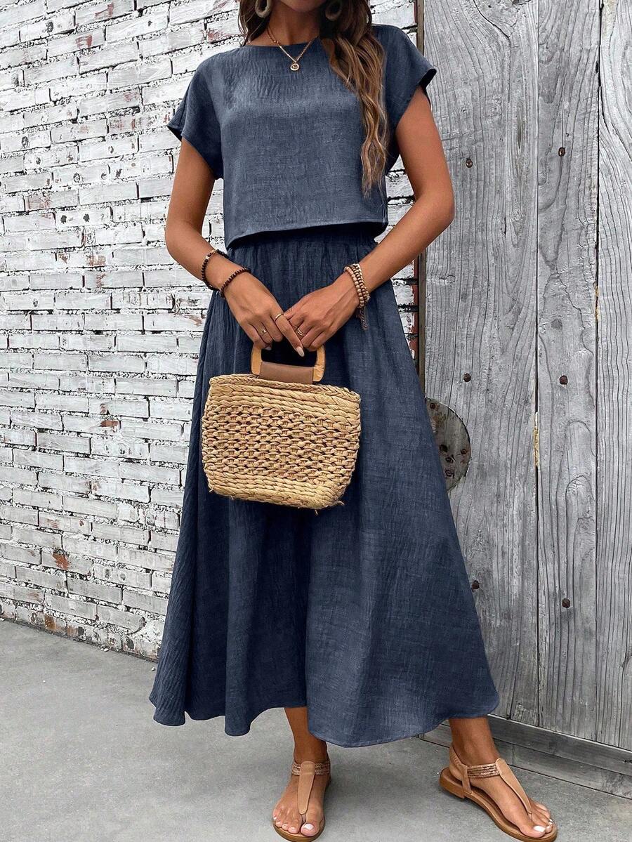 Conjunto Serena Top Curto e Saia Mini