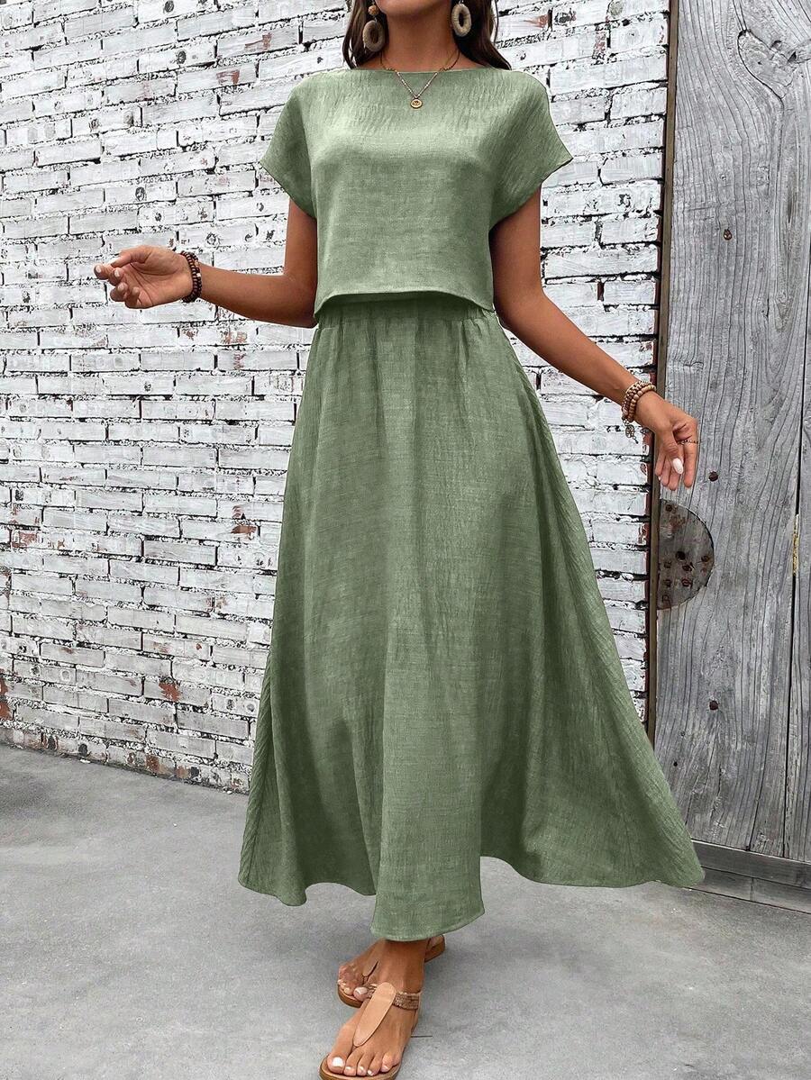 Conjunto Serena Top Curto e Saia Mini