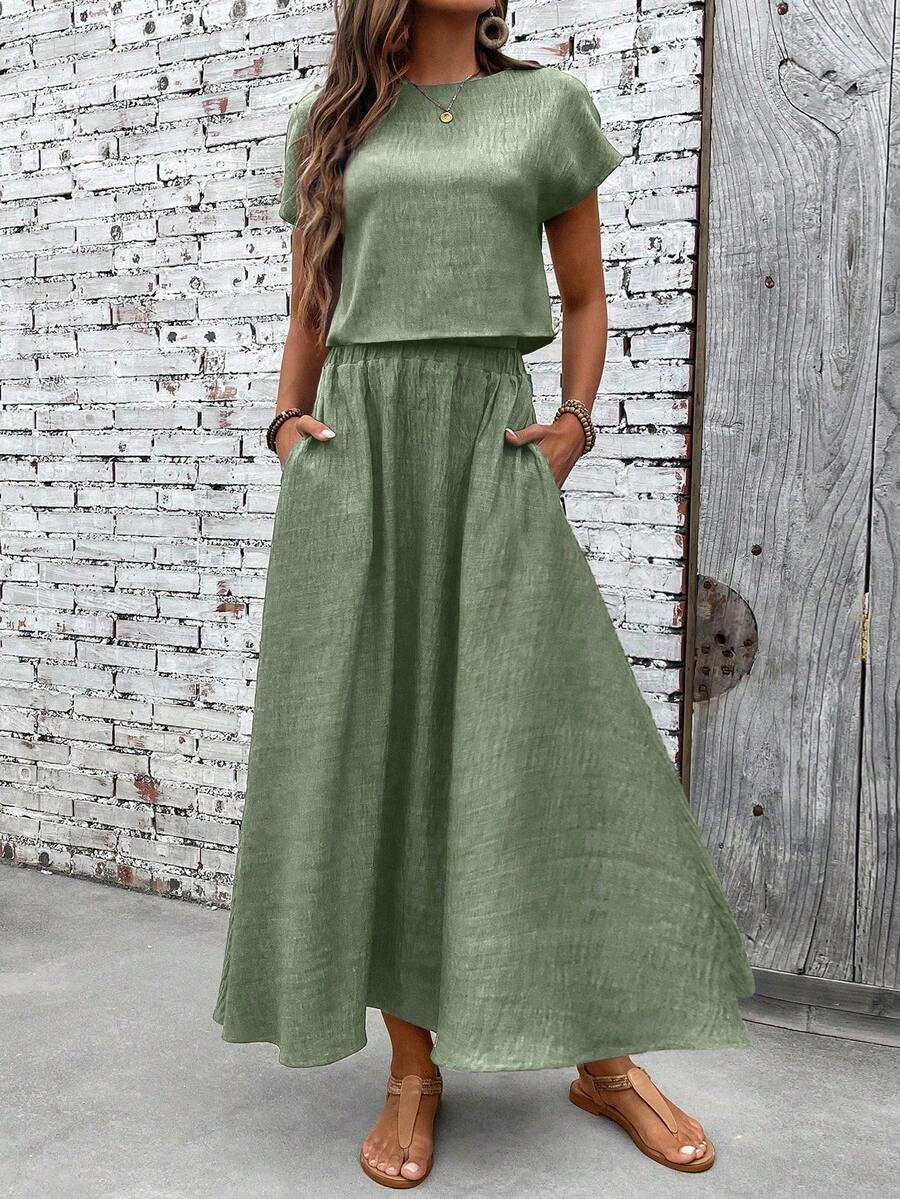 Conjunto Serena Top Curto e Saia Mini