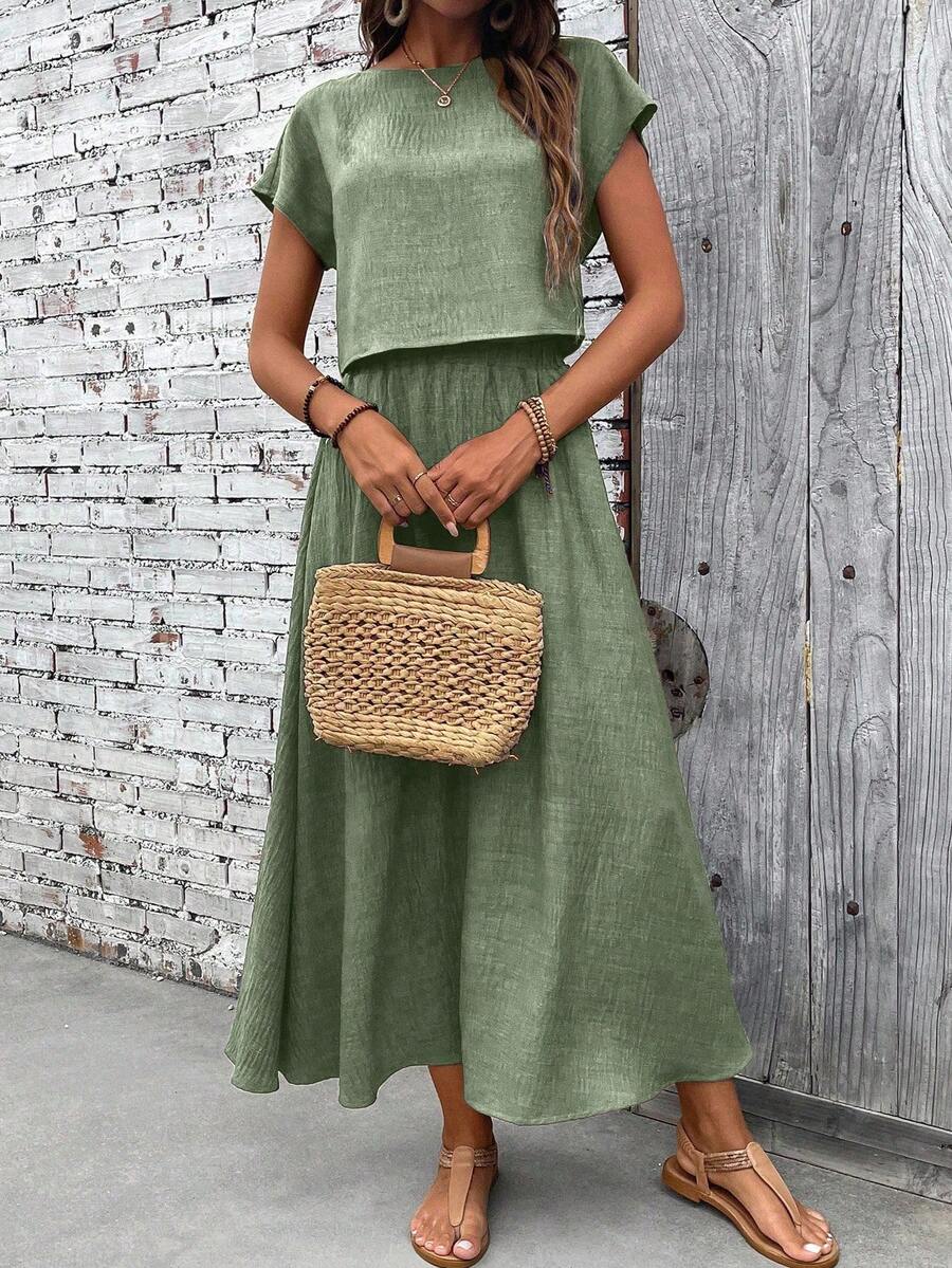 Conjunto Serena Top Curto e Saia Mini