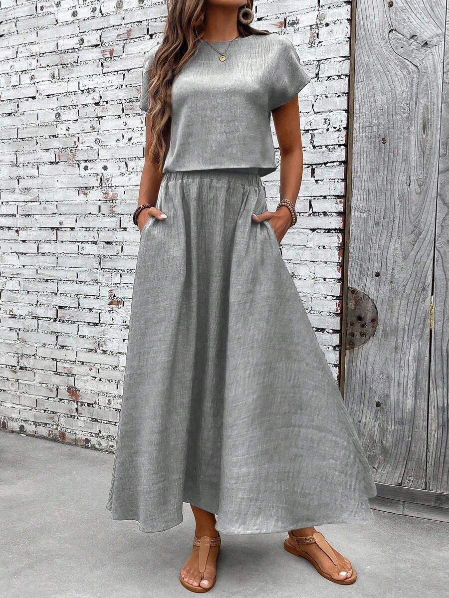 Conjunto Serena Top Curto e Saia Mini