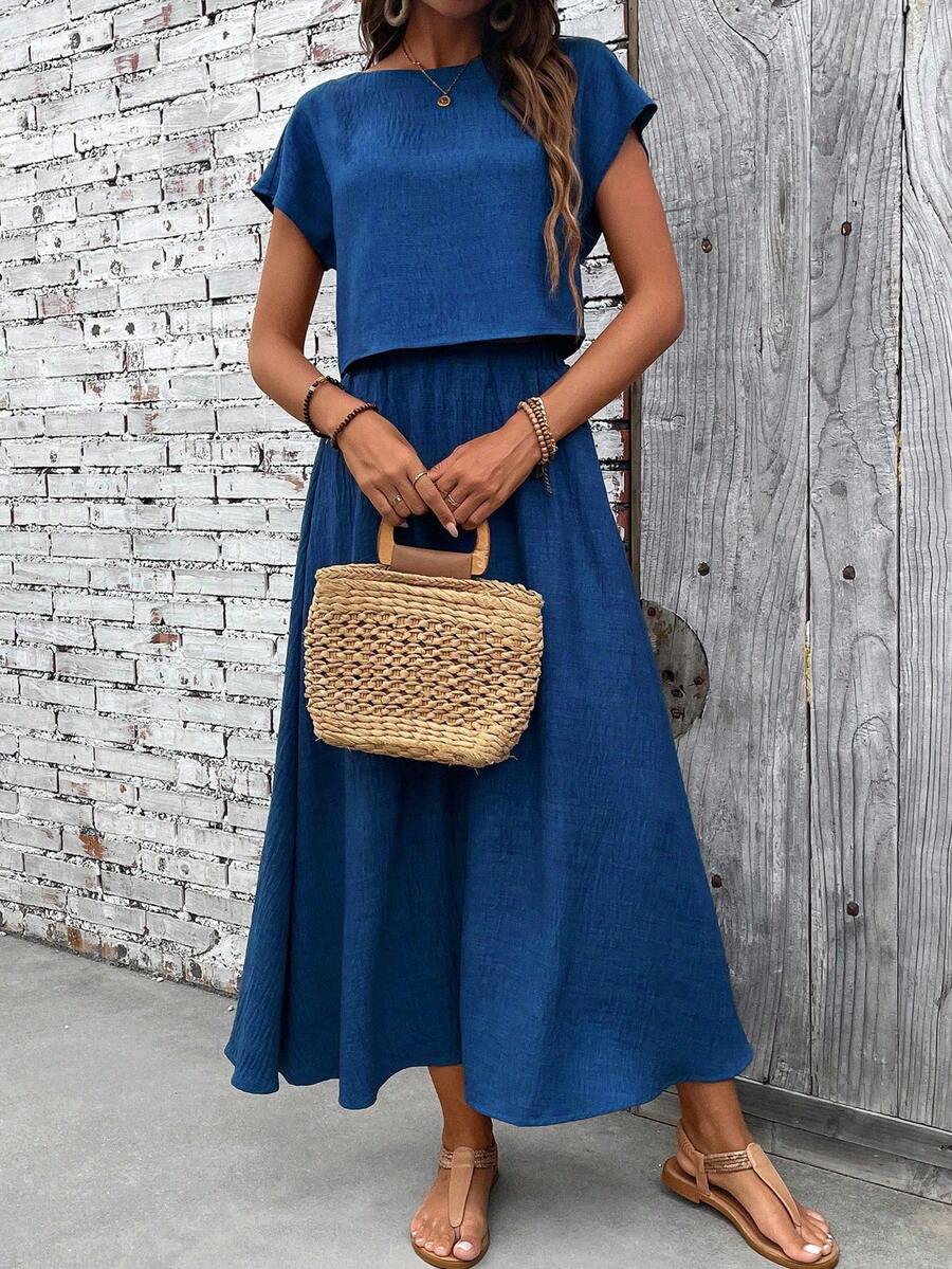 Conjunto Serena Top Curto e Saia Mini