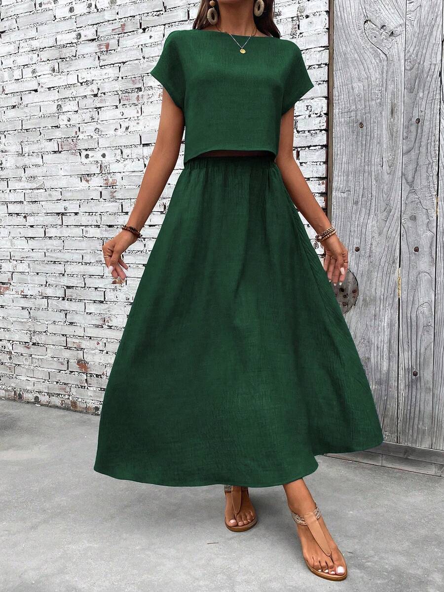 Conjunto Serena Top Curto e Saia Mini