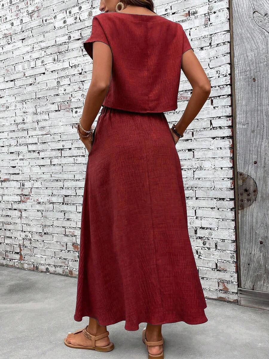 Conjunto Serena Top Curto e Saia Mini