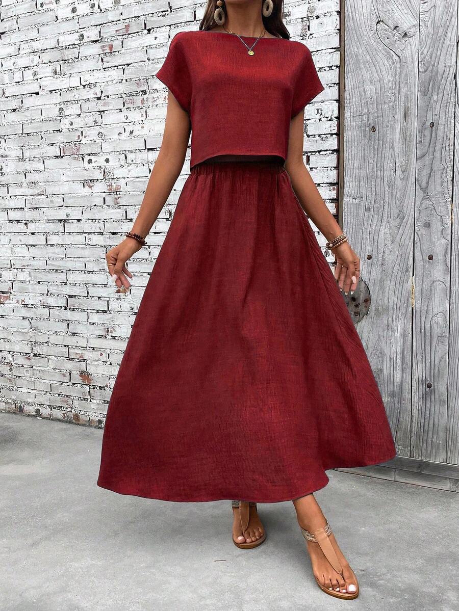 Conjunto Serena Top Curto e Saia Mini