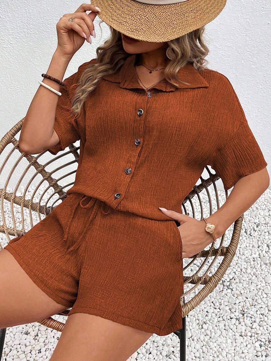 Conjunto Aurora Casual Cardigã e Shorts