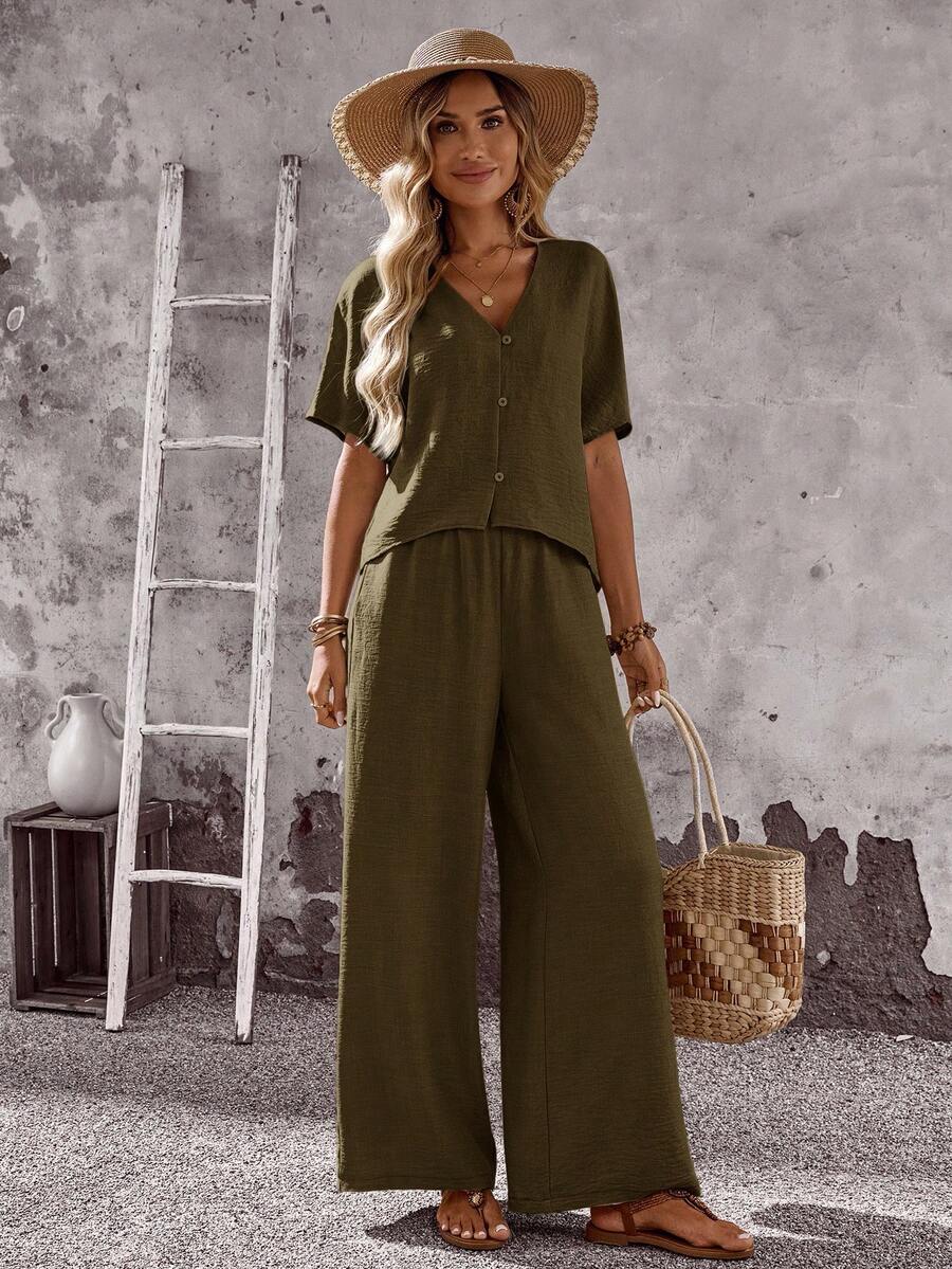 Conjunto Aurora Casual Verão Pantalona