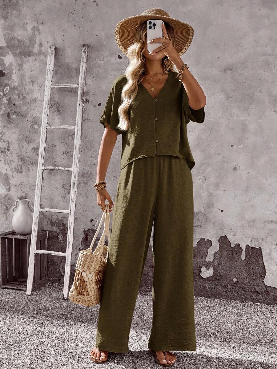 Conjunto Aurora Casual Verão Pantalona