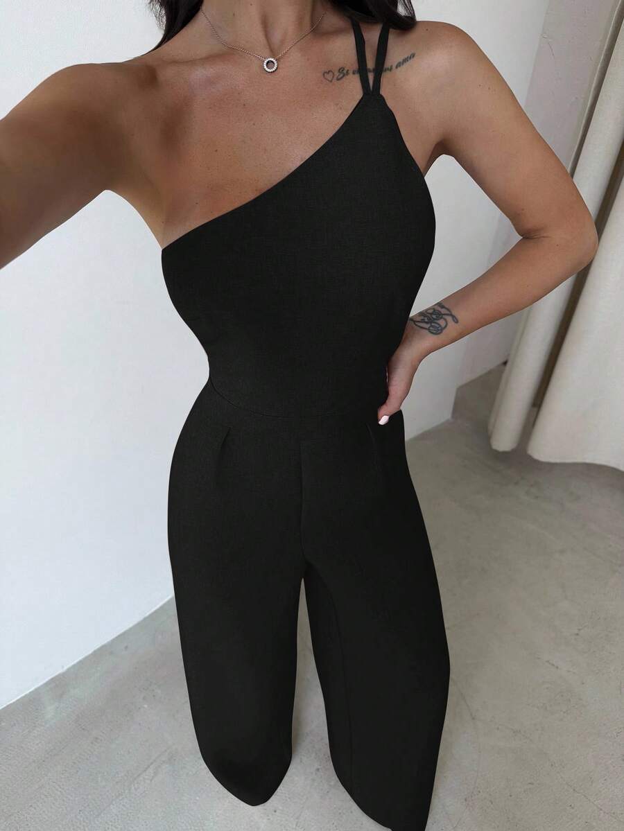 Macacão Firerie Perna Larga Plissado Elegante