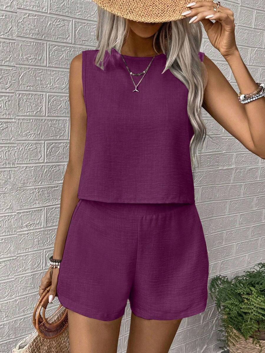 Conjunto Aurora Colete e Shorts Casual