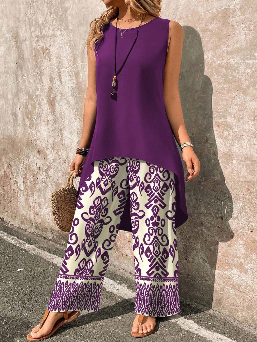 Conjunto Serena Regata Assimétrica Floral