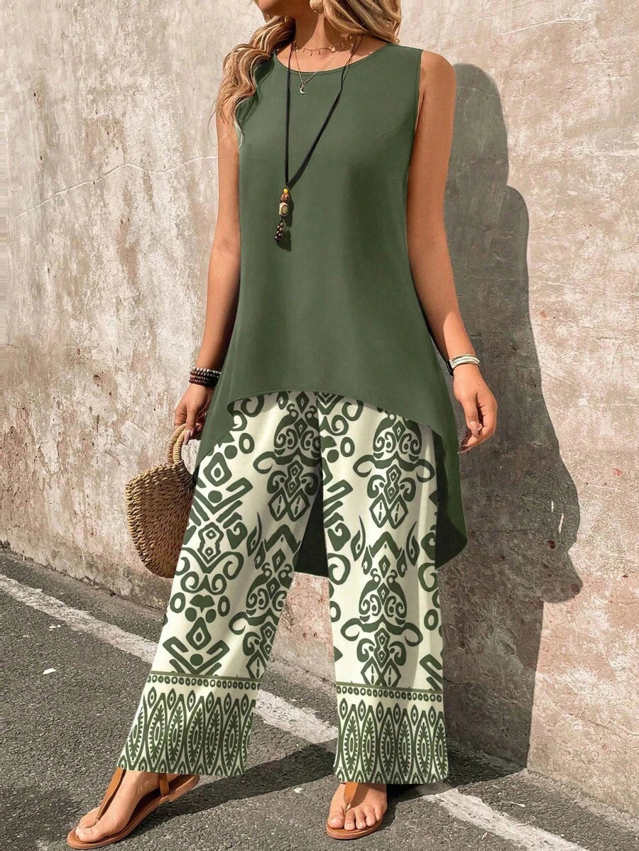 Conjunto Serena Regata Assimétrica Floral