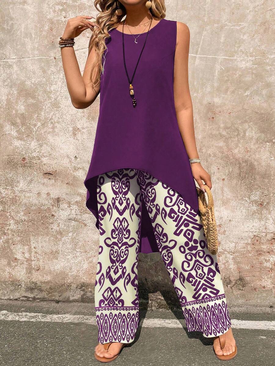 Conjunto Serena Regata Assimétrica Floral