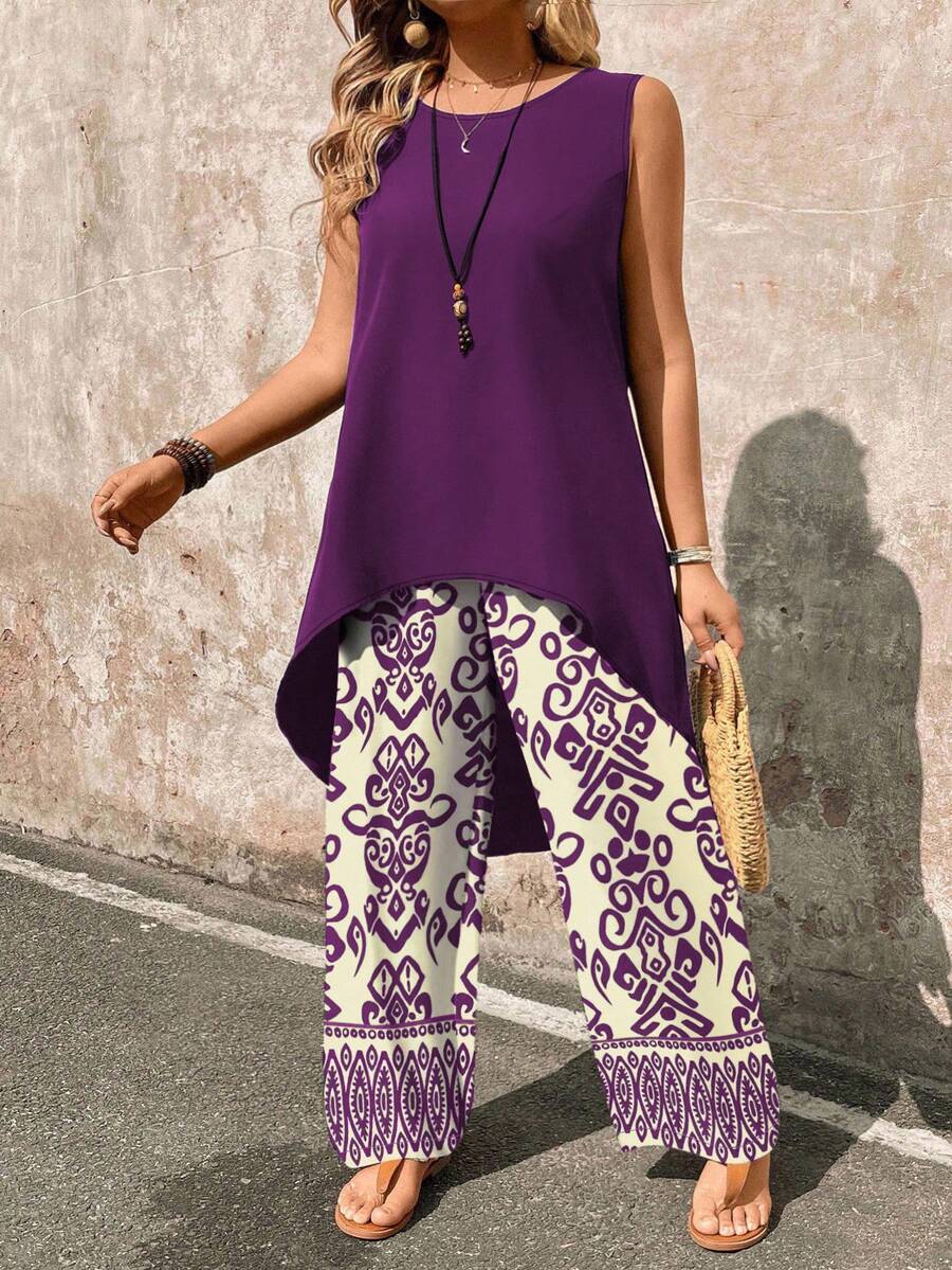 Conjunto Serena Regata Assimétrica Floral