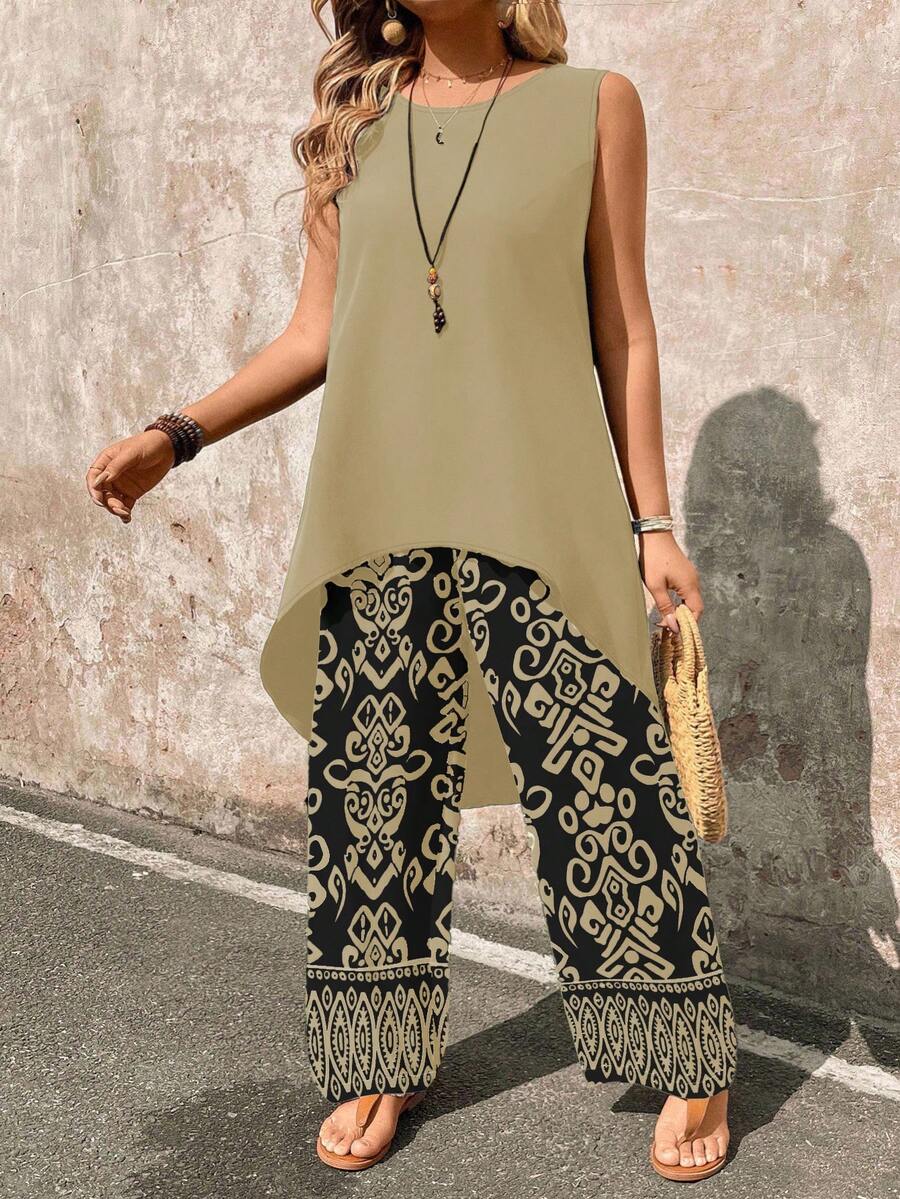 Conjunto Serena Regata Assimétrica Floral