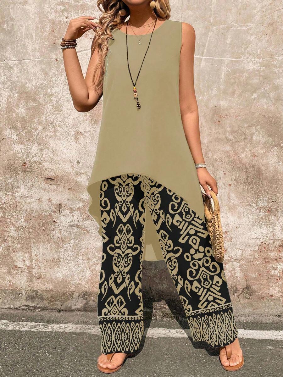 Conjunto Serena Regata Assimétrica Floral