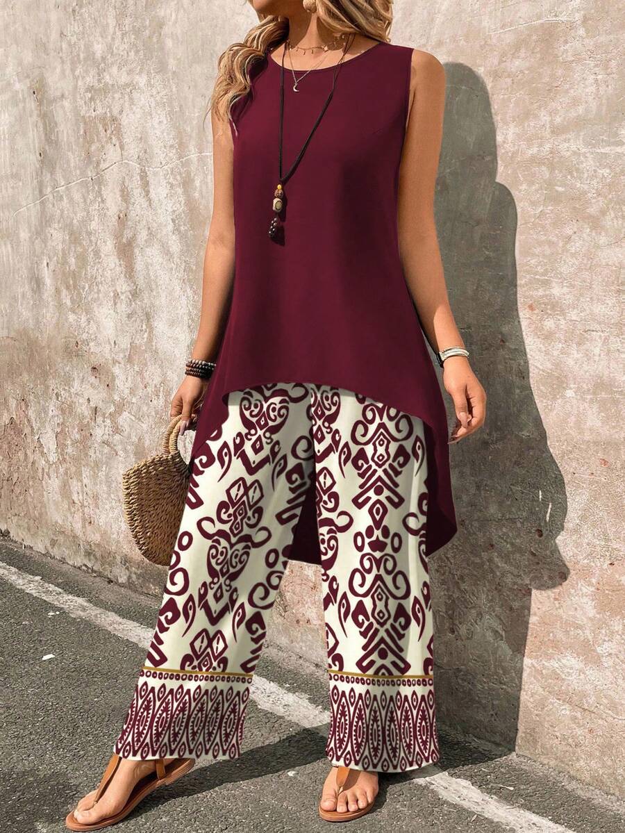 Conjunto Serena Regata Assimétrica Floral