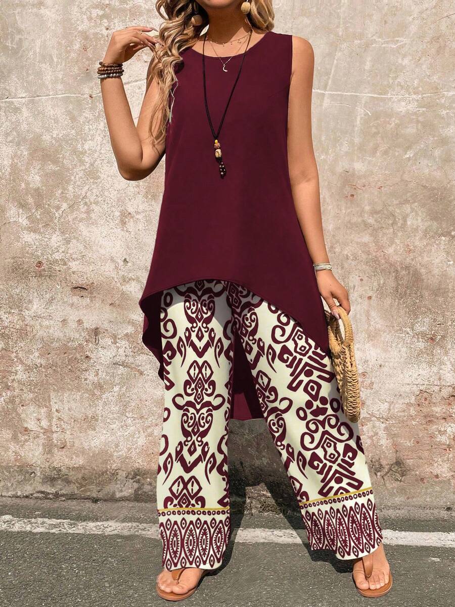 Conjunto Serena Regata Assimétrica Floral