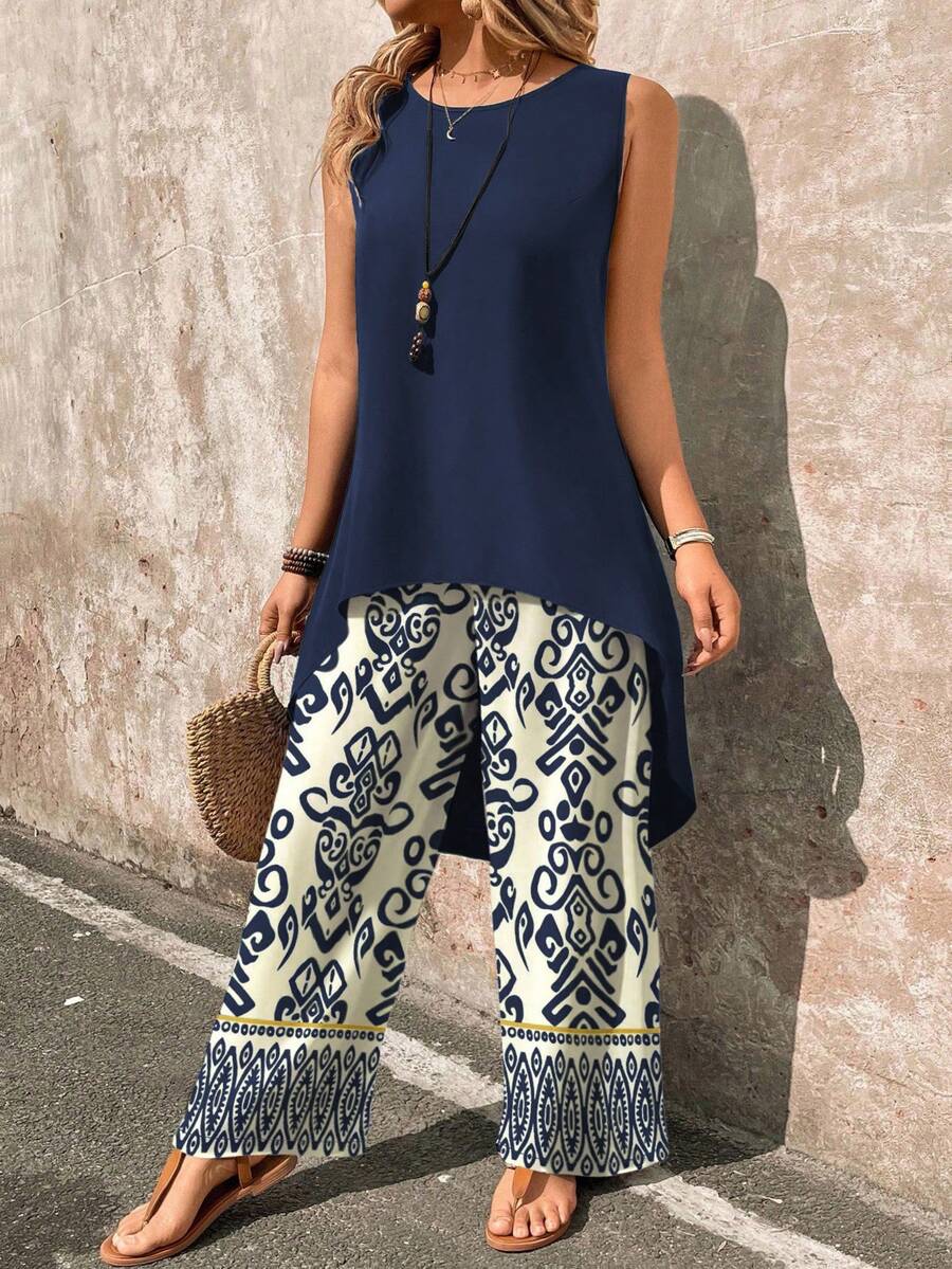 Conjunto Serena Regata Assimétrica Floral