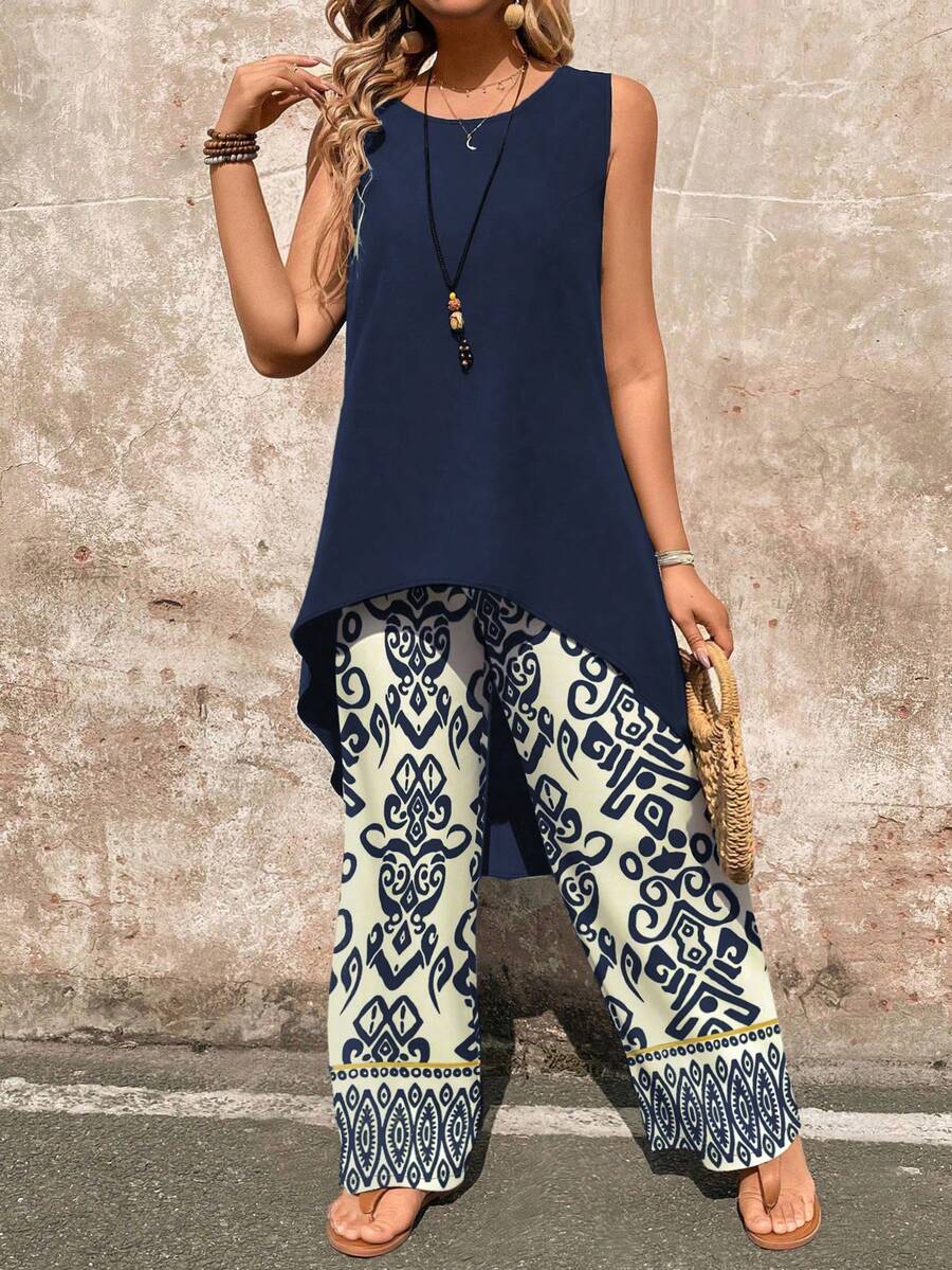 Conjunto Serena Regata Assimétrica Floral