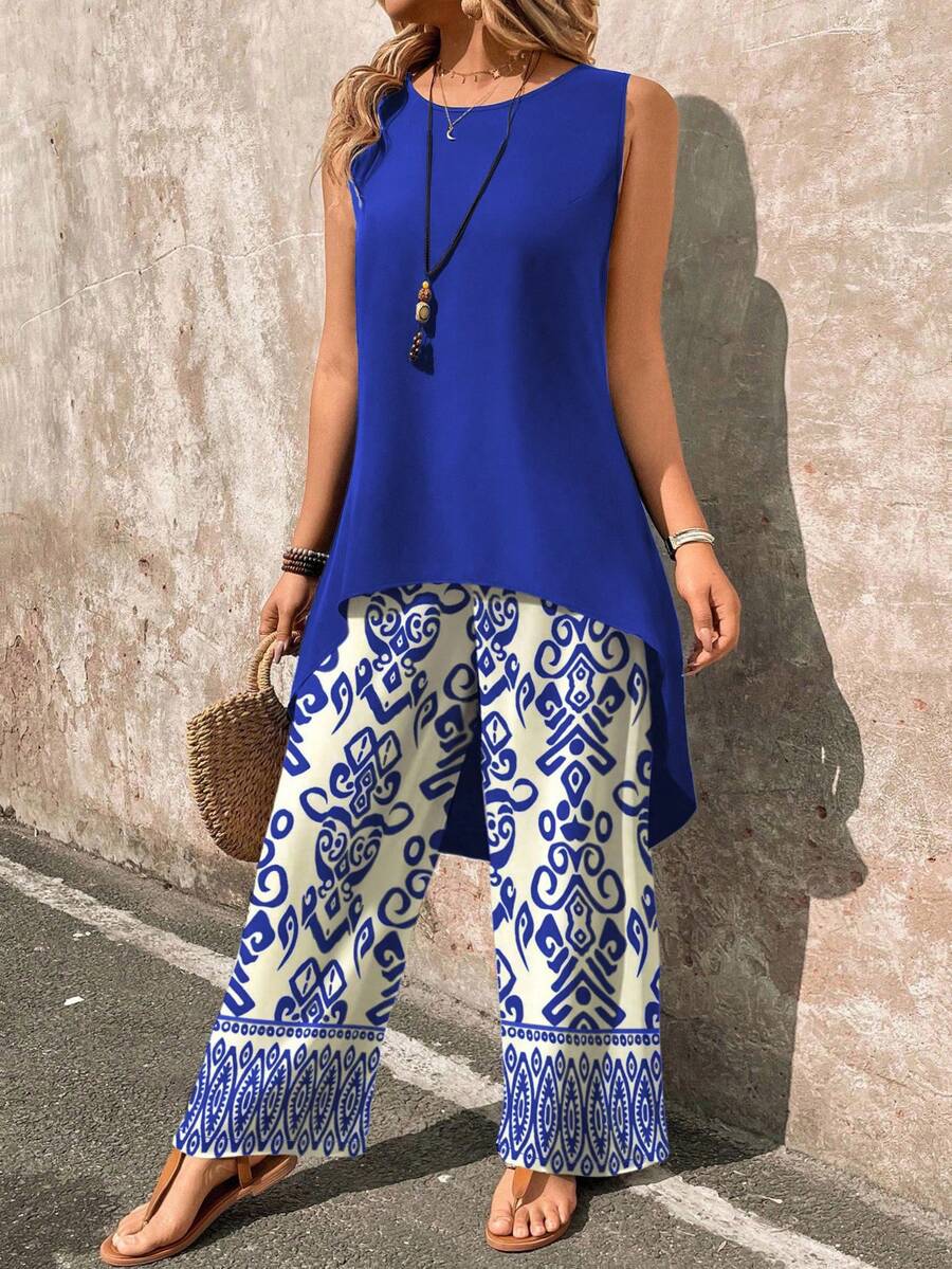 Conjunto Serena Regata Assimétrica Floral