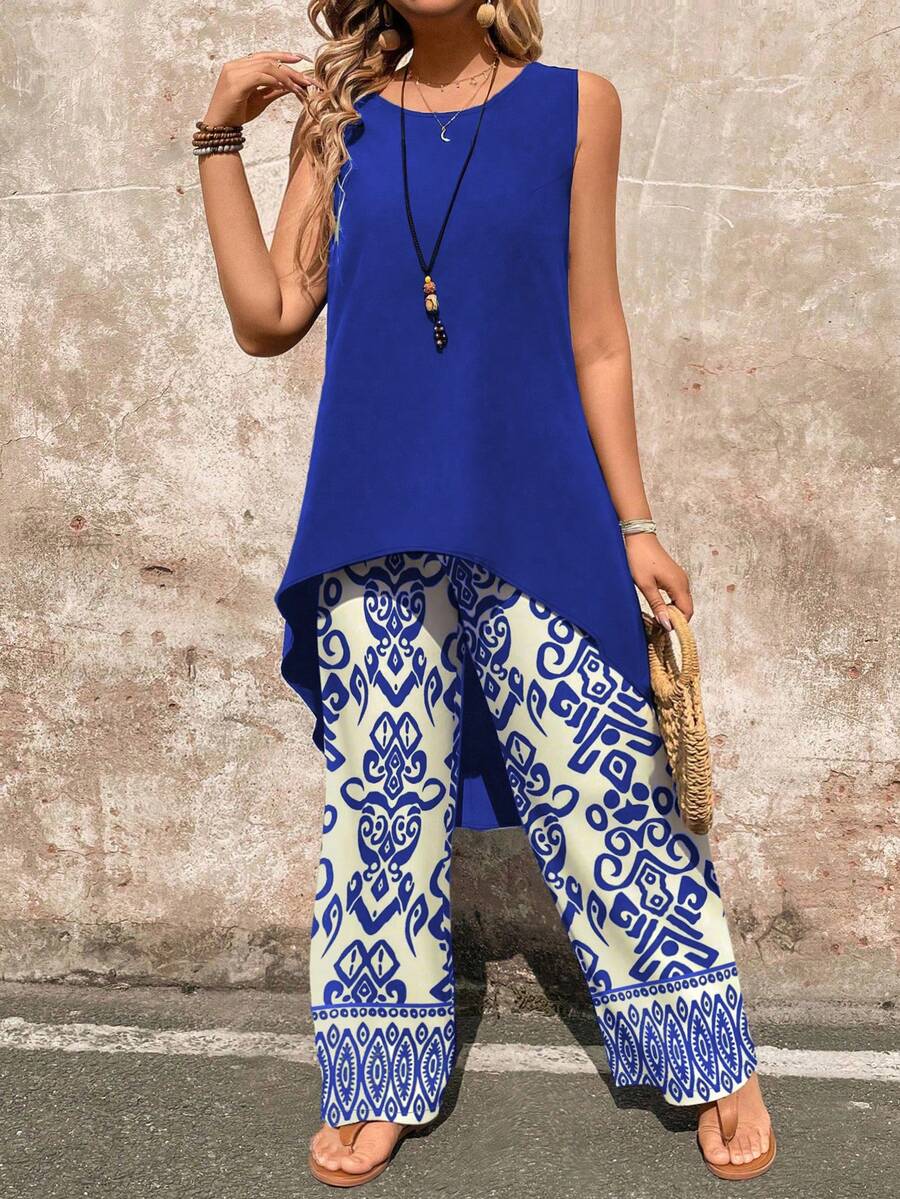 Conjunto Serena Regata Assimétrica Floral