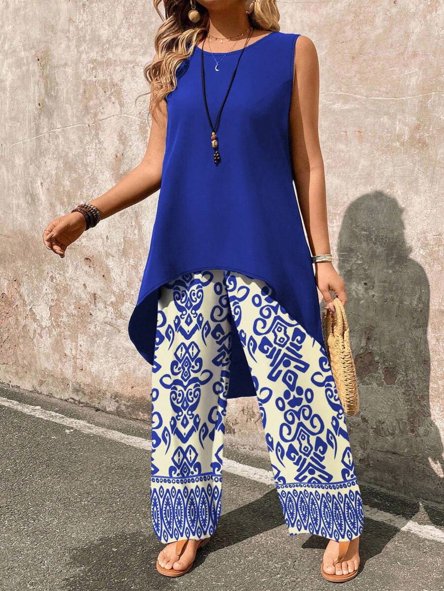 Conjunto Serena Regata Assimétrica Floral