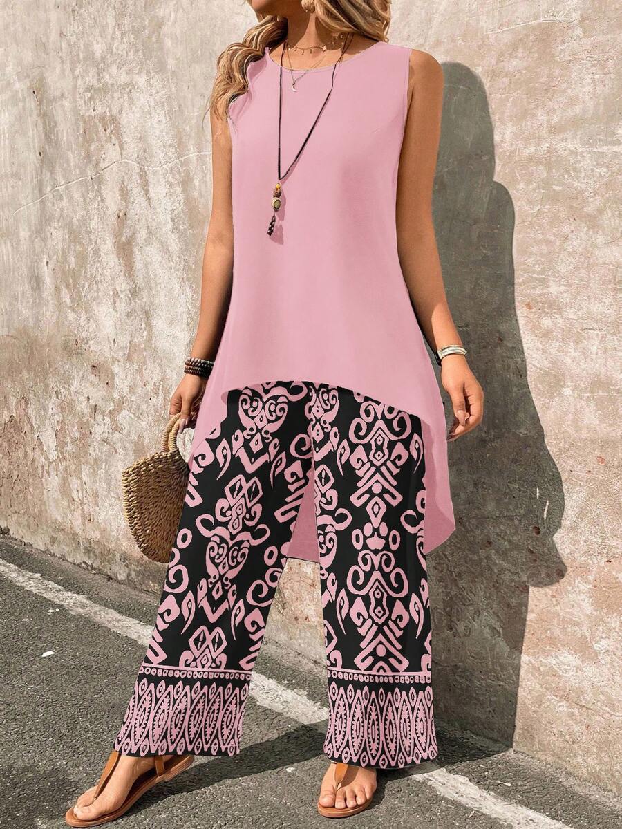 Conjunto Serena Regata Assimétrica Floral