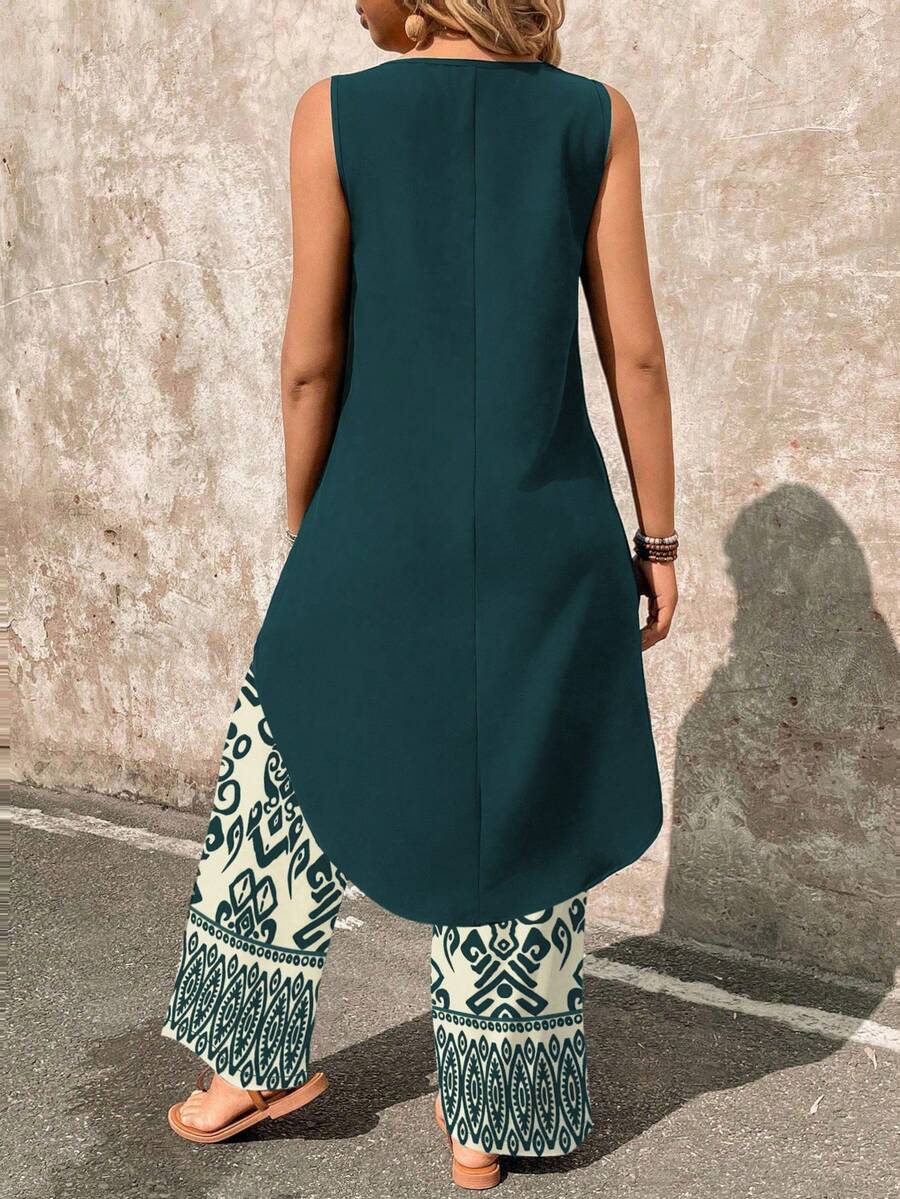 Conjunto Serena Regata Assimétrica Floral