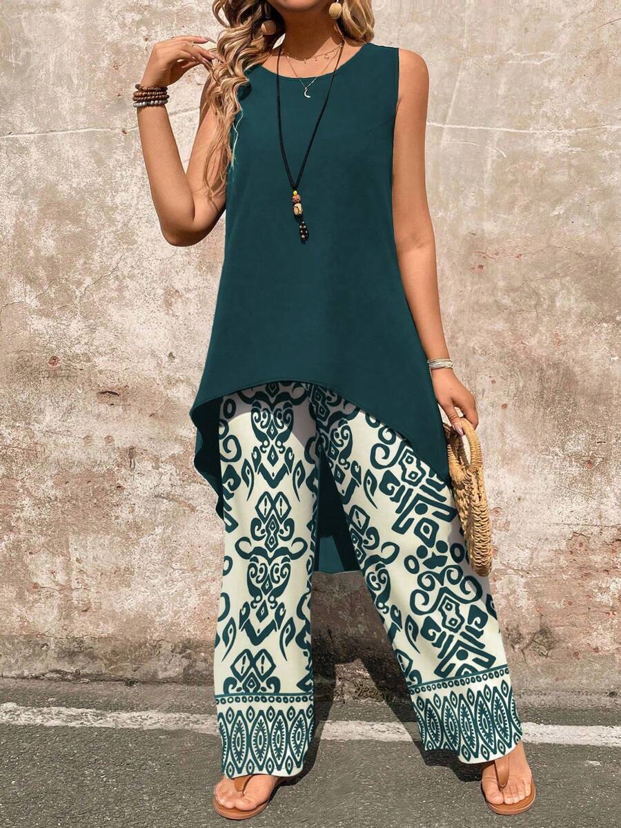 Conjunto Serena Regata Assimétrica Floral