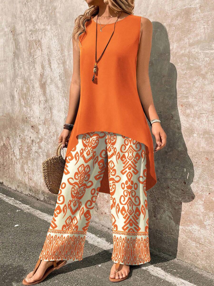 Conjunto Serena Regata Assimétrica Floral