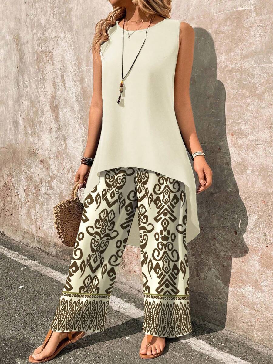 Conjunto Serena Regata Assimétrica Floral