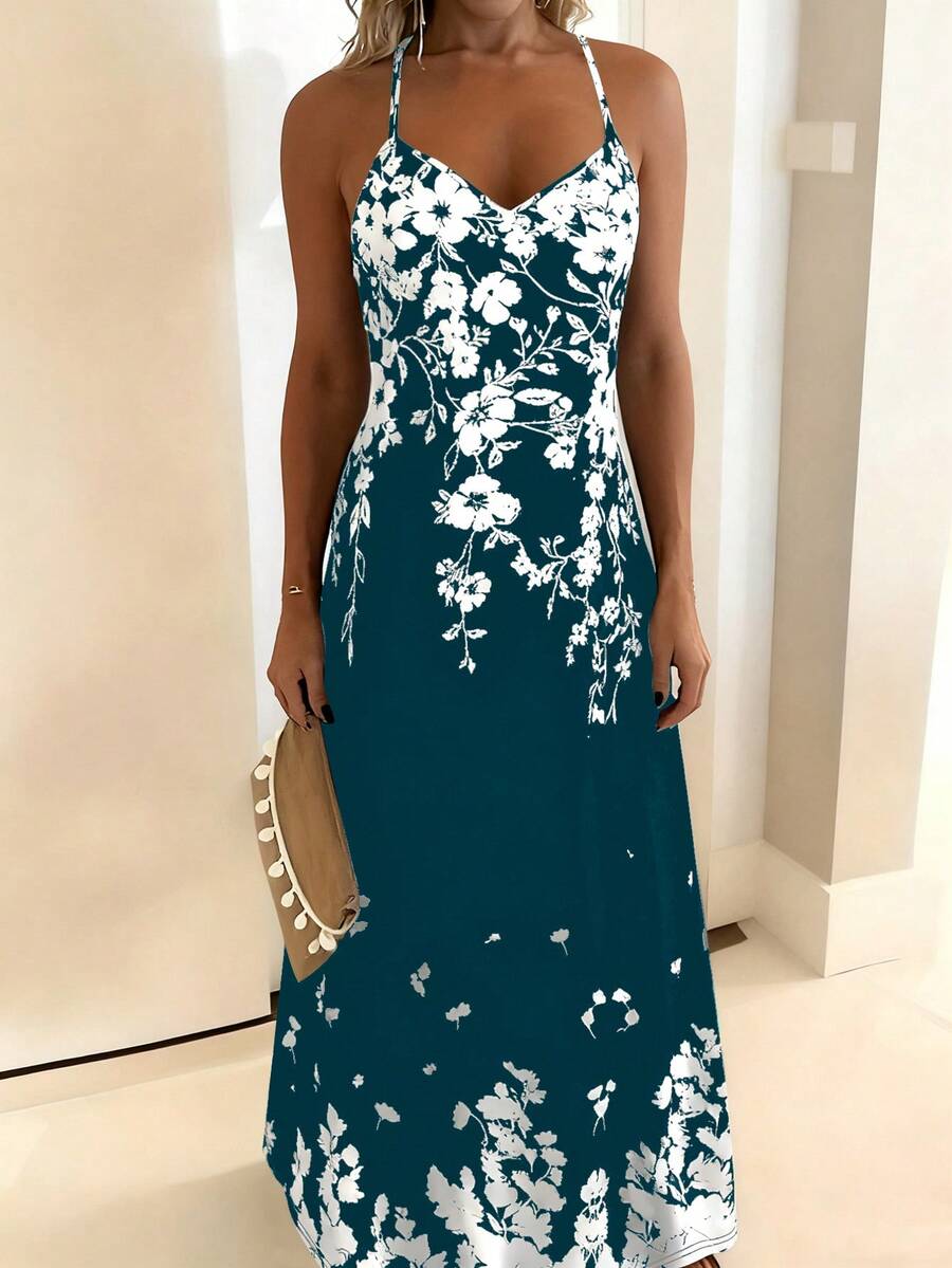 Vestido Maya Boho Longo Alça Fina Tropical