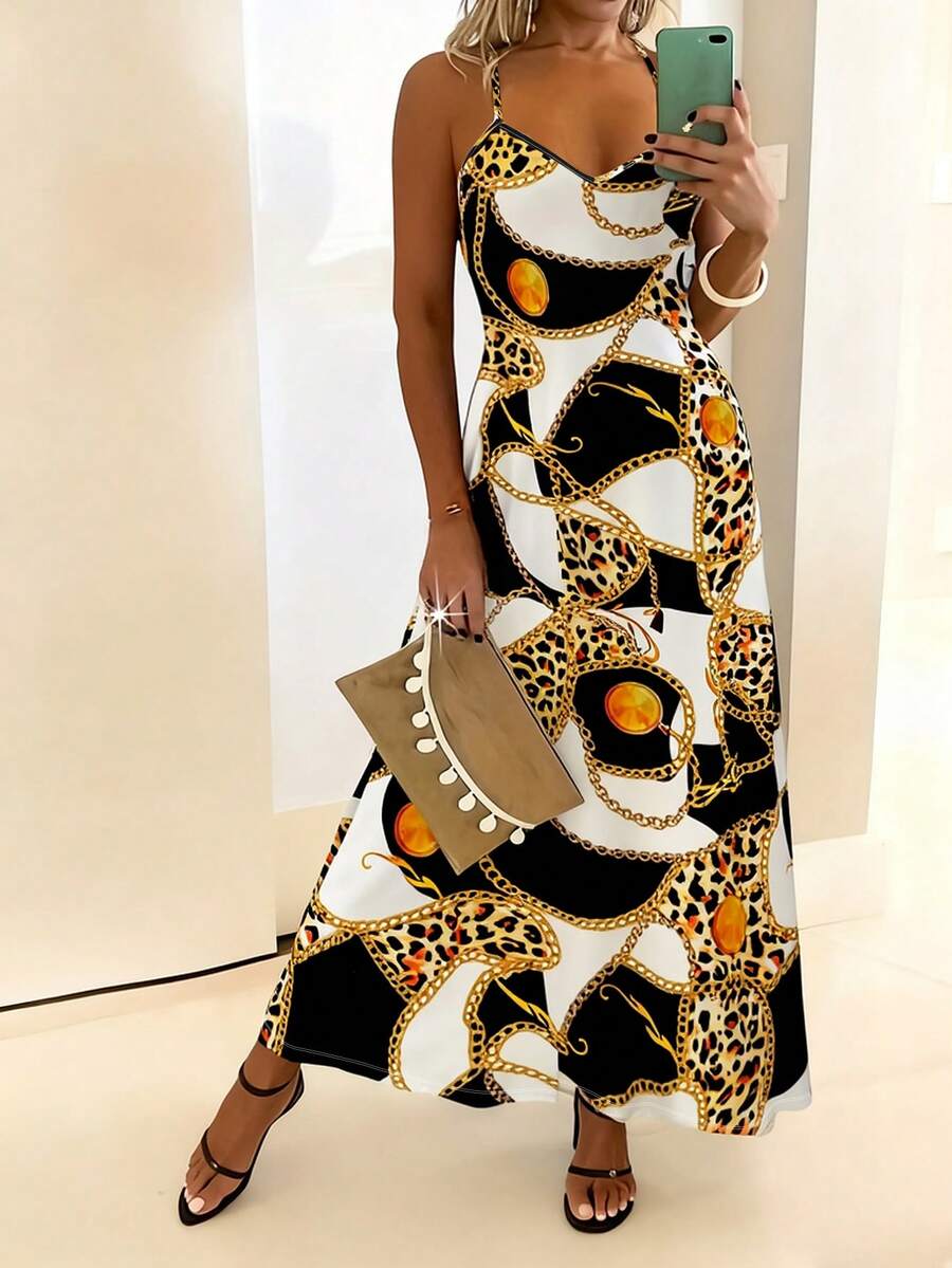 Vestido Maya Boho Longo Alça Fina Tropical