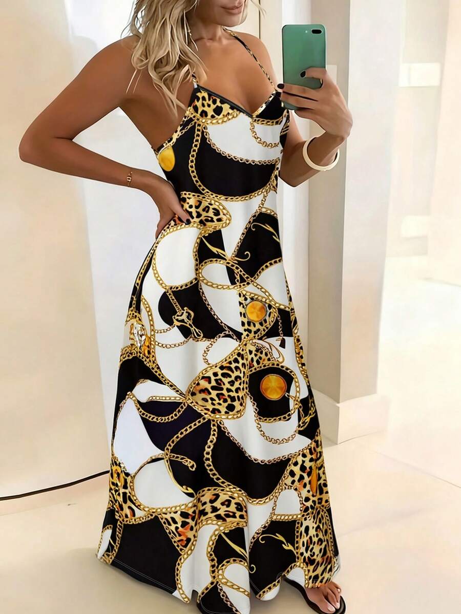 Vestido Maya Boho Longo Alça Fina Tropical