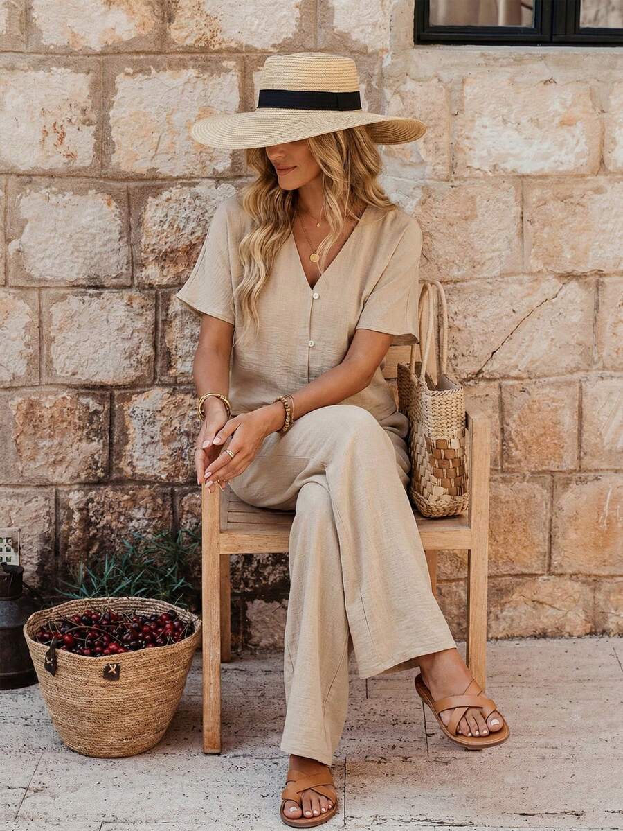 Conjunto Aurora Casual Verão Pantalona