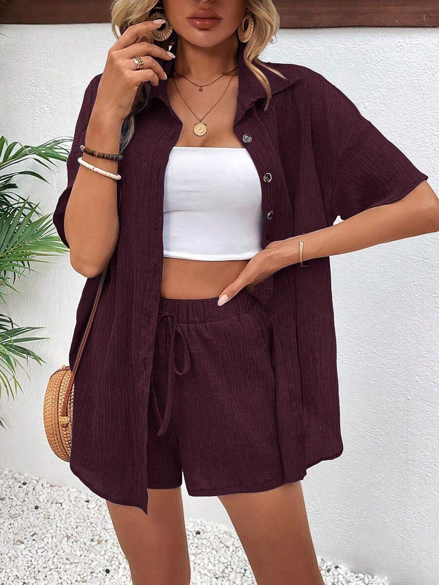 Conjunto Aurora Casual Cardigã e Shorts