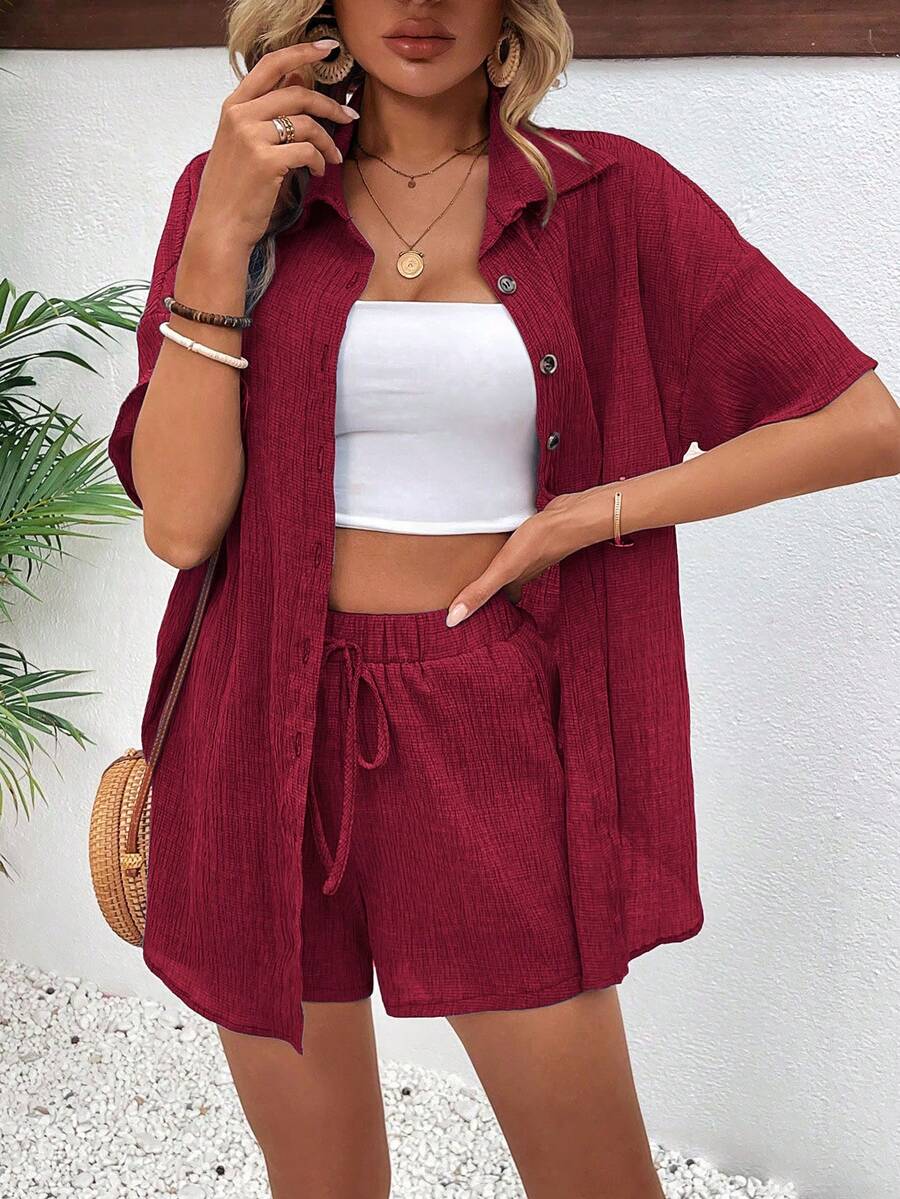 Conjunto Aurora Casual Cardigã e Shorts