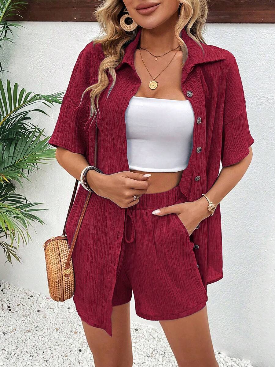 Conjunto Aurora Casual Cardigã e Shorts
