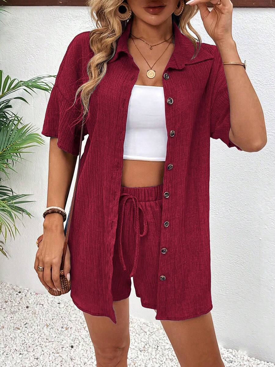 Conjunto Aurora Casual Cardigã e Shorts