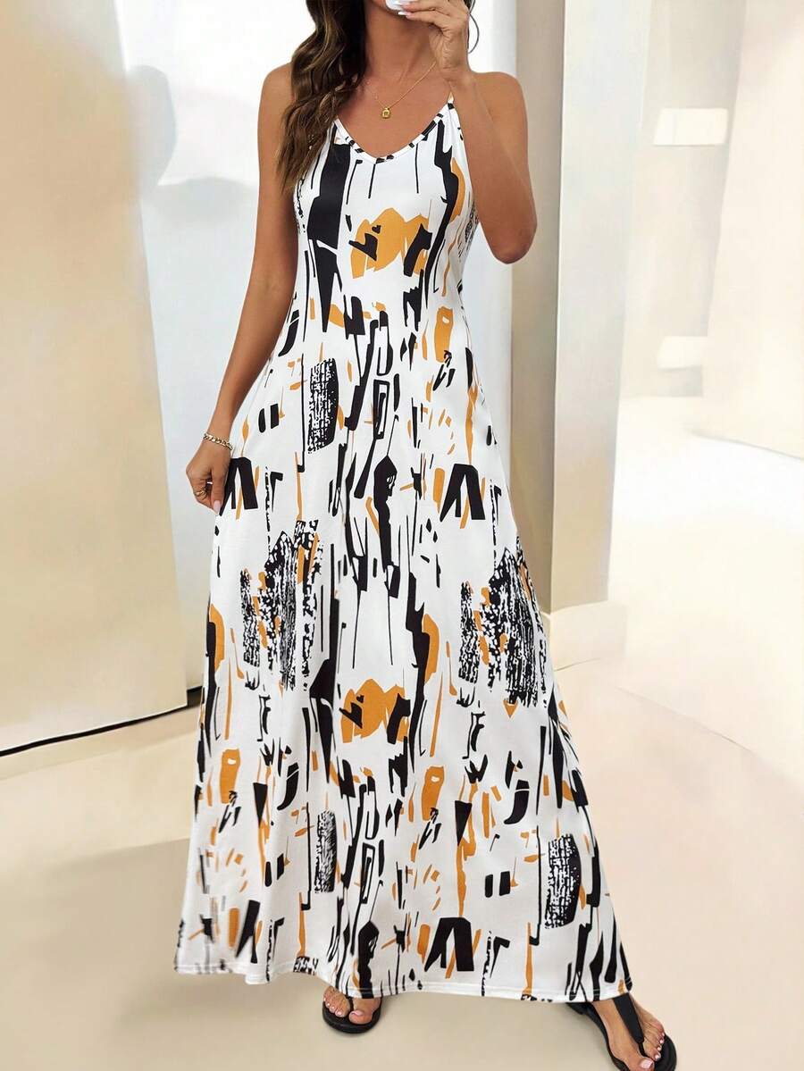 Vestido Maya Boho Longo Alça Fina Tropical