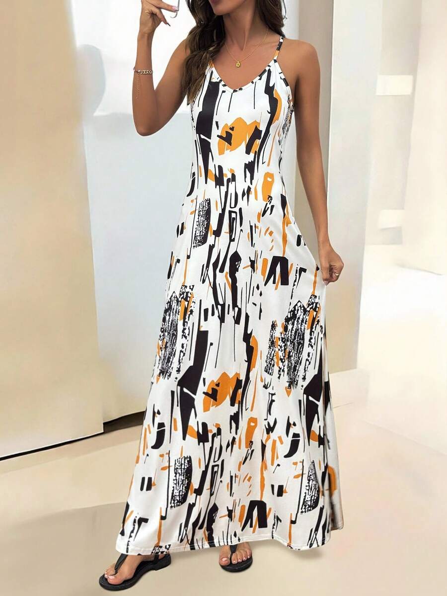 Vestido Maya Boho Longo Alça Fina Tropical