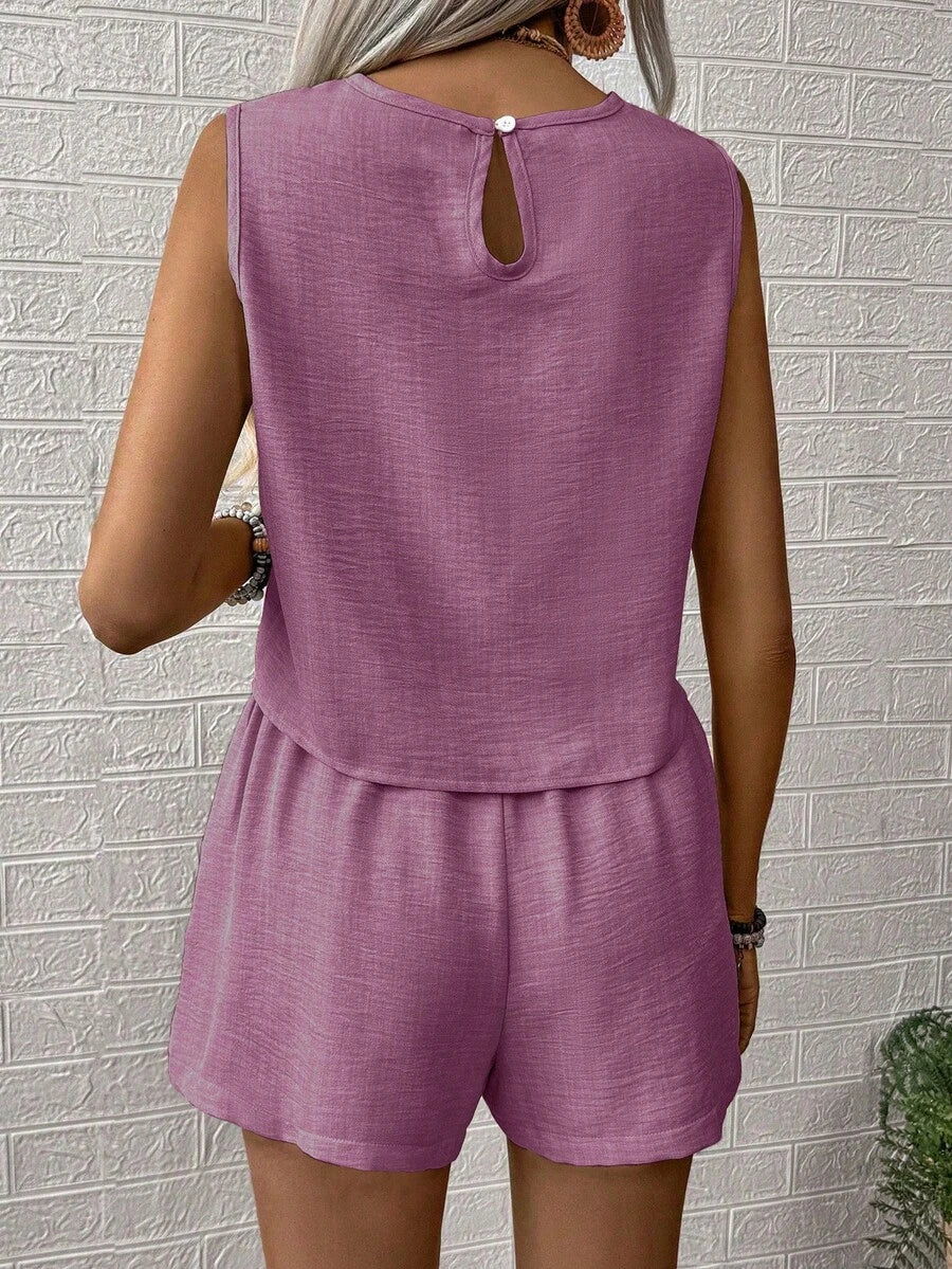 Conjunto Aurora Colete e Shorts Casual