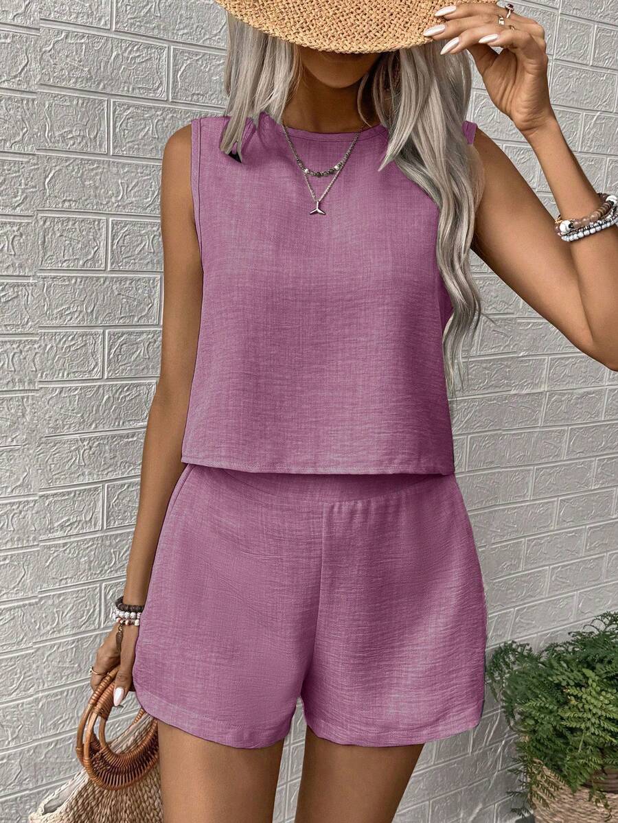 Conjunto Aurora Colete e Shorts Casual