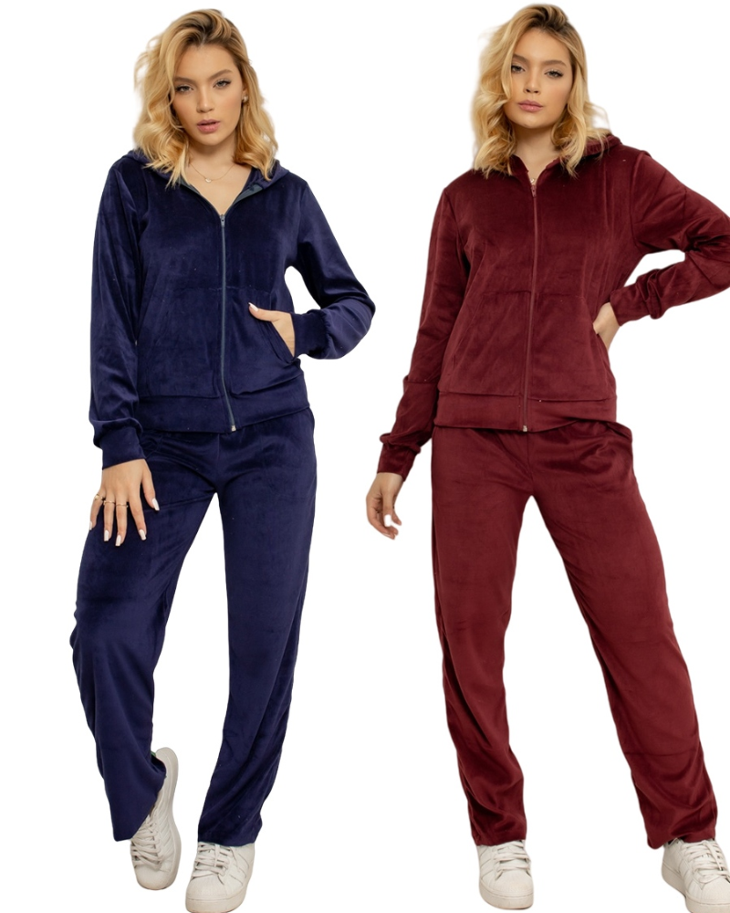 Conjunto Feminino de Veludo Plush com Capuz - Nelima