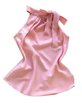 Blusa com Laço em Gola em Crepe