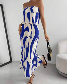 Conjunto Feminino Elegante Estampado com Design Assimétrico - Nelima